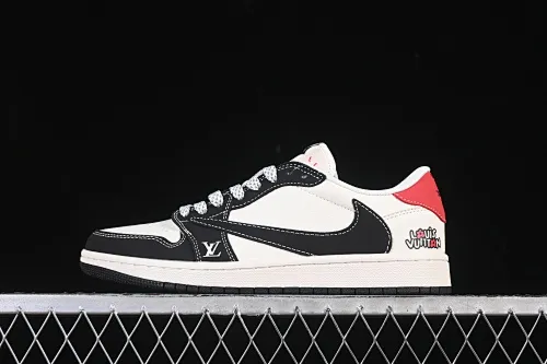 All categories Air Jordan Jordan series basketball shoes Air Jordan 1 Low High-end customized low-top sneakers Travis Scott x Fragment Design x Air Jordan 1 Low OG SP AJ1 Joe 1 LV joint red tail black hook low-top cultural casual sneakers ZH2598-162